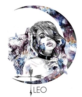 Leo star sign, zodiac print, astrology art
