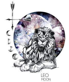 Leo star sign, zodiac print
